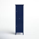 Birch Lane™ Gardner 21" W x 73" H x 18" D Free-Standing Linen Cabinet Manufactured Wood in Blue | 73 H x 21 W x 18 D in | Wayfair