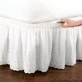 Ophelia & Co. Dryer Eyelet 54" Bed Skirt Cotton in White/Brown | 54 W x 75 D in | Wayfair 593E64975A4A483B8820DC671A0BF6AC