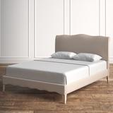 Kelly Clarkson Home Marceline Low Profile Platform Bed Upholstered/Polyester in White/Brown | 47 H x 79.76 W x 83.66 D in | Wayfair