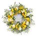 Primrue Lemon/Floral Foam Wreath in Green/White/Yellow | 28 H x 28 W x 6.5 D in | Wayfair 4288786AD0774819BC8EC694EC750F9B