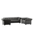 Three Posts™ Huskins 3 Piece Velvet Living Room Set Velvet in Gray | 29 H x 91.34 W x 37.8 D in | Wayfair Living Room Sets