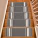 0.3 x 6.5 W in Stair Treads - Ebern Designs Slip Resistant Machine Washable Solid Bordered Low Pile Stair Treads Synthetic Fiber | Wayfair