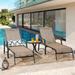 Red Barrel Studio® Darsh 63.4" Long Reclining Chaise Lounge Set w/ Table Metal in Gray | 35 H x 27.6 W x 63.4 D in | Outdoor Furniture | Wayfair