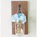 Gracie Oaks Mason Jar Pine Walnut Flower Narrow Hook Wall Décor, Wood in Blue | 11.5 H x 5.5 W in | Wayfair 2432FCC6E69B42578027F5C59E9B2E9B