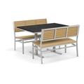 Sol 72 Outdoor™ Mckinnon Rectangular 4 - Person 49" Long Bistro Set Wood/Stone/Concrete/Metal in Black/Brown | 29.75 H x 49 W x 35 D in | Wayfair