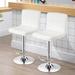 Latitude Run® Swivel Adjustable Height Bar Stool Upholstered/Leather/Metal/Faux leather in White | 17 W x 16 D in | Wayfair