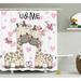 Harriet Bee Osburn Cute Giraffes Baby Single Shower Curtain Polyester | 75 H x 69 W in | Wayfair HBEE1617 39137889