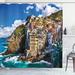 Latitude Run® Nash, Italian Mediterranean House by Cliffs Dramatic Weather Sea Cinque Terre Print Shower Curtain Set | 70 H x 69 W in | Wayfair