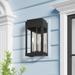 Latitude Run® Wyatan 2 - Bulb Outdoor Flush Mount Brass/Glass/Metal in Black | 16.25 H x 8 W x 6.875 D in | Wayfair