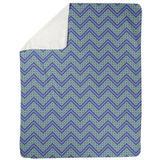 East Urban Home Classic Hand Drawn Chevron Pattern Fleece Blanket Microfiber/Fleece/Microfiber/Fleece in Green/Blue | 60 W in | Wayfair