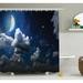 East Urban Home Moon Clouds Stars Night Shower Curtain Set Polyester | 70 H x 69 W in | Wayfair sc_16573