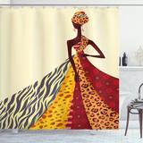 East Urban Home African Girl Decor Shower Curtain + Hooks Polyester | 75 H x 69 W in | Wayfair ESTN1324 40421141