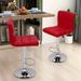 Latitude Run® Dazhon Adjustable Height Bar Stool Wood/Upholste/Leather/Metal/Faux leather in Red | 17 W x 18.5 D in | Wayfair