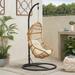 Bayou Breeze Gatsby Porch Swing w/ Stand Wicker/Rattan in Brown | 79.5 H x 30 W x 44 D in | Wayfair 54E178EF916A4850B9558C51A462428E