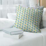 Brayden Studio® Contrast Skyscrapers Pattern Throw Pillow Down/Feather/Polyester in Green/Blue/Yellow | 20 H x 20 W in | Wayfair