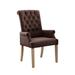 Red Barrel Studio® Amdad Tufted Linen Arm Chair Wood/Upholstered/Fabric in Brown | 41 H x 24 W x 28.75 D in | Wayfair
