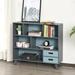 George Oliver Laurencho 37.75" H x 41.25" W Standard Bookcase Wood in Blue | 37.75 H x 41.25 W x 11.75 D in | Wayfair