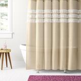 Mistana™ Fanelli Single Shower Curtain Cotton Blend in Gray/White/Brown | 72 H x 72 W in | Wayfair A46996EA3D404189A3B9E8B9EBDACACB