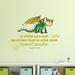 Zoomie Kids Wise Man Cute Dragon Life Quote Vinyl Wall Decal Vinyl in Green/Yellow | 8 H x 10 W in | Wayfair F70F936565A643D4A3B0228A55AC6301