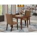 Winston Porter Hadara Butterfly Leaf Rubberwood Solid Wood Dining Set Wood/Upholstered in Brown | 30 H in | Wayfair