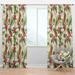 Design Art Tropical Jungle Pineapple Floral Semi-Sheer Thermal Rod Pocket Single Curtain Panel Polyester/Linen | 63 H in | Wayfair CTN18863-52-63