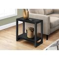 Latitude Run® Brulotte Accent Table, Side, End, Narrow, Small, 2 Tier, Living Room, Bedroom, Metal, Laminate Wood/Metal in Black | Wayfair