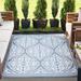 Black 48 x 0.25 in Area Rug - Fleur De Lis Living Niantic Damask Gray/White Indoor/Outdoor Area Rug Polypropylene | 48 W x 0.25 D in | Wayfair