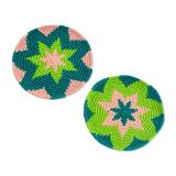 Bungalow Rose Vivid Starburst Set Of 6 Cotton Crocheted Coasters Cotton in Green/Blue/Brown | 0.2 D in | Wayfair 129374ACBA014493B1C8CB78D79DE1E7
