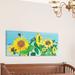 Harper Orchard Sunflowers & Bugs Canvas Art Canvas in Green/Yellow | 6 H x 12 W x 1.5 D in | Wayfair 56F6D28A5DBA47CC9D4CFAF2591617A4