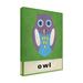 Harriet Bee O is for Owl by Chariklia Zarris - Wrapped Canvas Painting Print Canvas in Brown/Green/Red | 19 H x 14 W x 2 D in | Wayfair