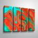 Brayden Studio® 'Red & Turquoise Reflection' Graphic Art Print Multi-Piece Image on Canvas Metal in Blue/Red | 24 H x 32 W x 2 D in | Wayfair