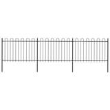 East Urban Home Garden Fence Patio Privacy Screen Fence Wall w/ Hoop Top Steel Metal in Black | 24 H x 200.8 W in | Wayfair