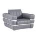 Armchair - Orren Ellis Monza 48" Wide Tufted Top Grain Leather Armchair Leather/Genuine Leather in Gray/Brown | 35 H x 48 W x 44 D in | Wayfair