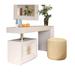 Everly Quinn Vanity Set w/ Stool Wood in Brown | 32 H x 55 W x 20 D in | Wayfair ED97B03DD85945FDB7D7B4C03B9EB3F1