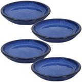 Bungalow Rose Swenki 4 Piece Saucer Set, Ceramic in Blue | 1.5 H x 9.75 W x 9.75 D in | Wayfair D6D8F030E5DB433E85781E51E5166D97