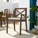 Winston Porter Bevelyn Acacia Patio Dining Armchair w/ Cushion Wood in Brown | 35.5 H x 22.5 W x 21.25 D in | Wayfair