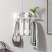 Gracie Oaks Hazardville 4 - Hook Wall Mounted Coat Rack w/ Storage Wood/Plastic in White | 23.6 H x 22.4 W x 7.1 D in | Wayfair