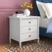 Everly Quinn Amling 3 - Drawer Nightstand Wood in White/Brown | 25.25 H x 23 W x 20 D in | Wayfair 4DDFEA02D0684A57B00A71BC2F764A8B