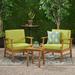 Winston Porter Bevelyn 3 Piece Seating Group w/ Cushions Wood/Natural Hardwoods in Brown/White | Outdoor Furniture | Wayfair