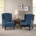 Three Posts™ Val 28.5" Wide Manual Wing Chair Recliner Polyester in Blue | 41 H x 28.5 W x 34.5 D in | Wayfair 2256CA10F37941F4A3D95FDEBA17112C