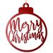 The Holiday Aisle® Merry Christmas Ornament Cutout Iron Wall Sign Metal in Red | 19.9 H x 0.2 W x 17.1 D in | Wayfair