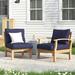 Marina 2 Piece Outdoor Patio Teak Set by Modway Wood in Black | 31.5 H x 32.5 W x 31.5 D in | Wayfair EEI-1823-NAT-NAV-SET