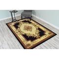 Black 63 x 0.5 in Area Rug - Fleur De Lis Living Half Moon Bay Oriental/Beige Area Rug Polyester | 63 W x 0.5 D in | Wayfair