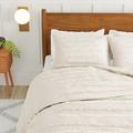 Mercury Row® Alena Standard Cotton Modern & Contempotary 3 Piece Duvet Cover Set Chenille/Cotton in White | Wayfair