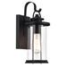 Breakwater Bay Dopson Textured Black 1 - Bulb Outdoor Barn Light Glass/Metal/Steel in Black/Gray | 12.75 H x 5.25 W x 6.5 D in | Wayfair