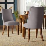 Lark Manor™ Fyfe Linen Side Chair Wood/Upholstered/Fabric in Gray | 38 H x 21 W x 26 D in | Wayfair B6B52CCDC2B945779703E7B1D0AB5167