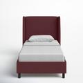 Joss & Main Tilly Upholstered Low Profile Platform Bed Metal/Polyester in Red/White | 47 H x 44 W x 80 D in | Wayfair