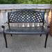 Canora Grey Burgos Outdoor Aluminium Garden Bench Metal in Black | 32.7 H x 40.16 W x 22.83 D in | Wayfair 5AFD7C6113EF48B3A5AF4E46B4A15388