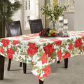 The Holiday Aisle® Ardin Floral Christmas Tablecloth Polyester in Gray/Green/Red | 84 W x 60 D in | Wayfair F2C065F66629492C983D1CD3E3B63063