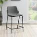 17 Stories Counter & Bar Stool Upholstered/Leather/Metal/Faux leather in Black/Gray | 34.5 H x 20 W x 20.5 D in | Wayfair